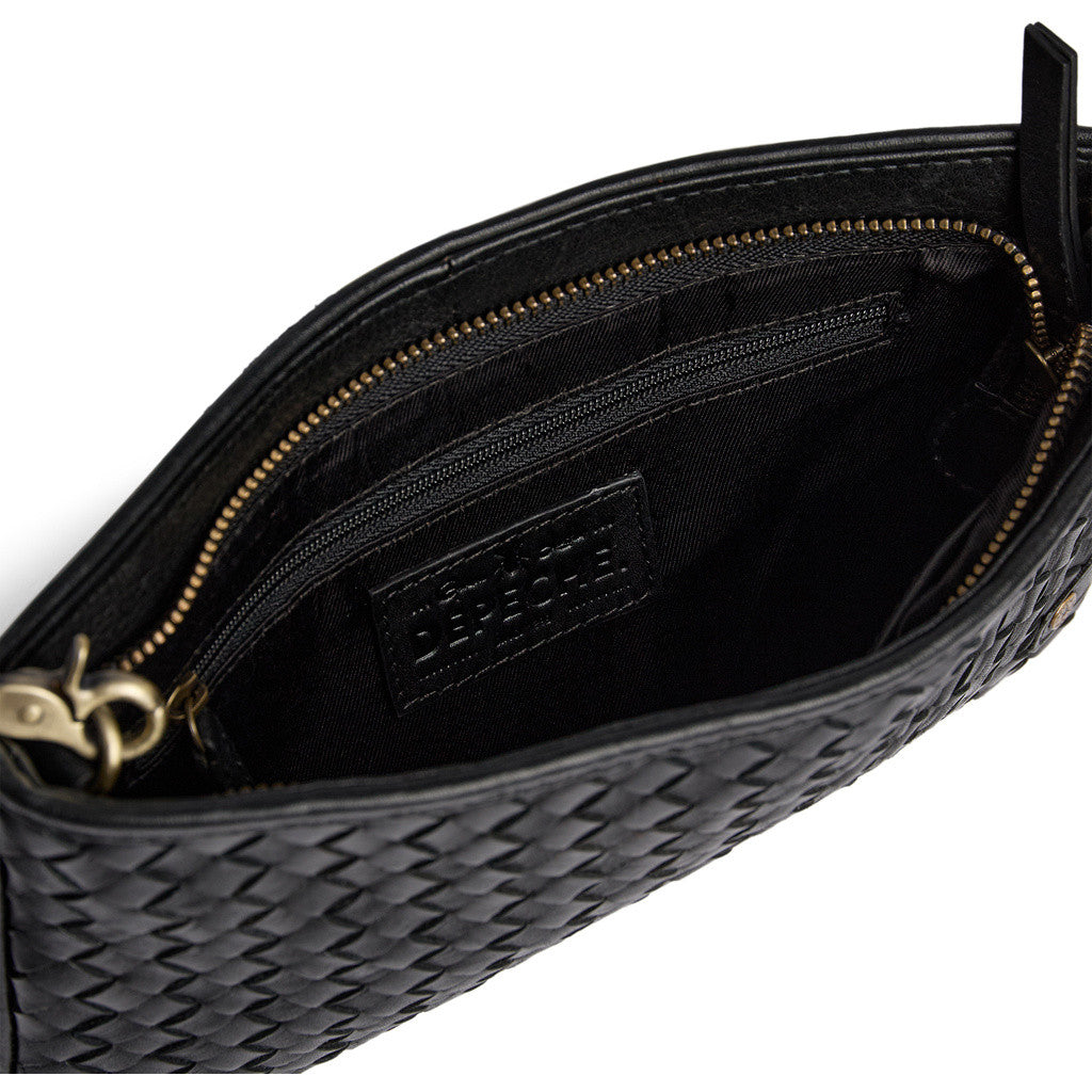 DEPECHE Handwoven calf leather clutch bag Small bag / Clutch 099 Black