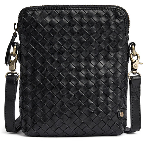 DEPECHE Handwoven calf leather mobile bag Mobilebag 099 Black