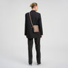 DEPECHE Handwoven calf leather mobile bag Mobilebag 250 Dark Taupe