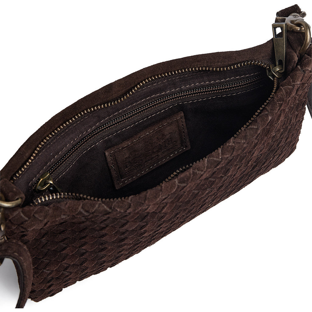 DEPECHE Handwoven suede clutch bag Small bag / Clutch 008 Chocolate