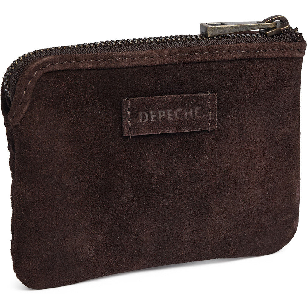DEPECHE Handwoven suede purse/card holder Purse / Credit card holder 008 Chocolate