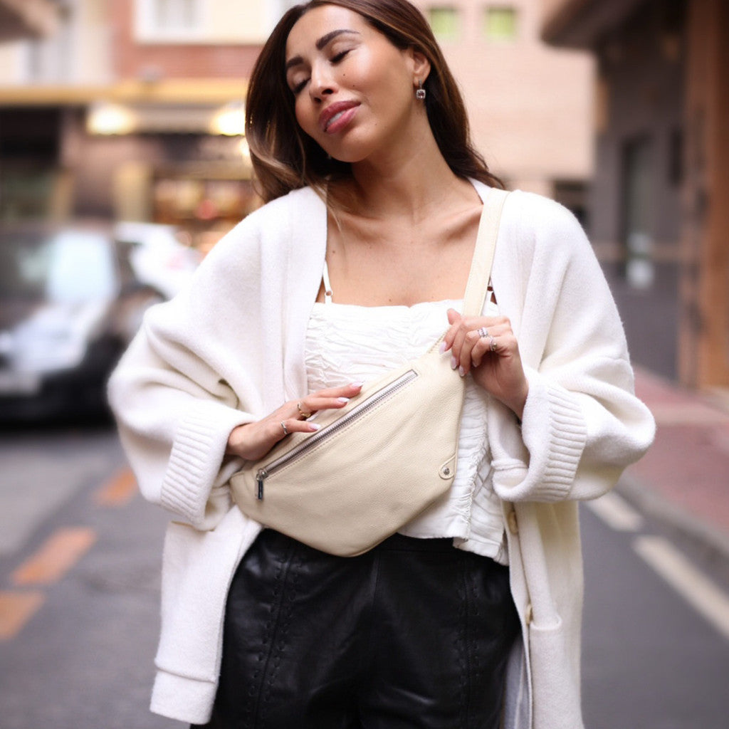 DEPECHE High-quality leather bumbag Bumbag 202 Vanilla