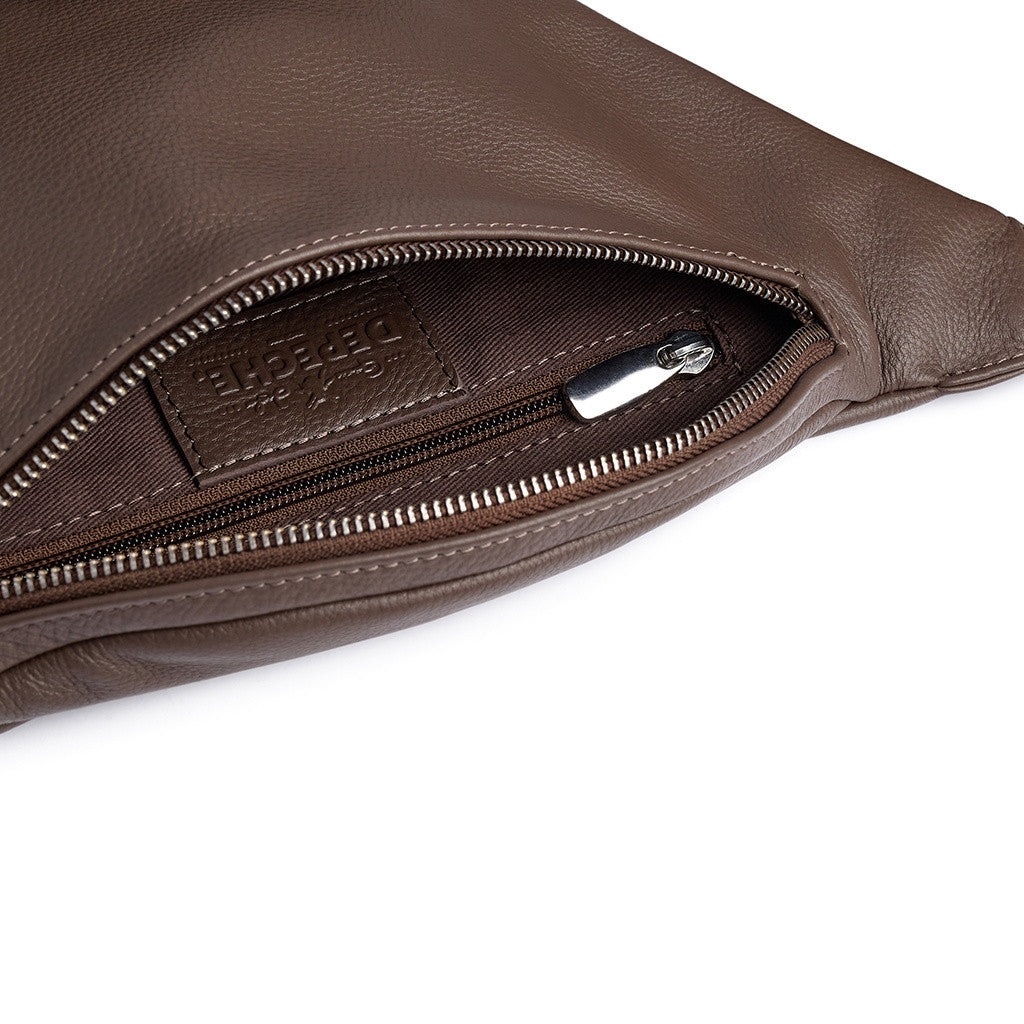 DEPECHE High-quality leather bumbag Bumbag 250 Dark Taupe