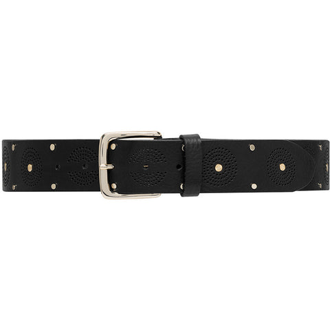 Leather belt with feminine buckle / 15852 - Cognac