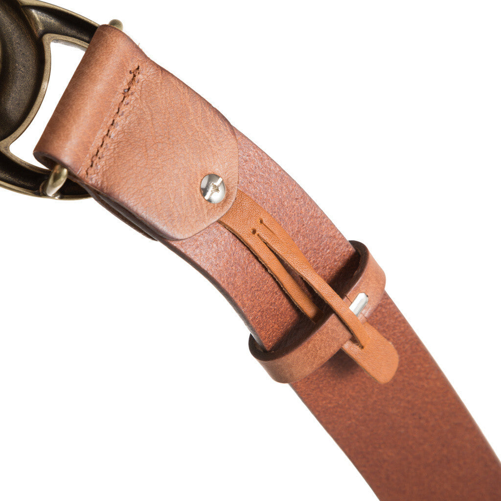 DEPECHE Jeans leatherbelt with nice buckle Belts 014 Cognac