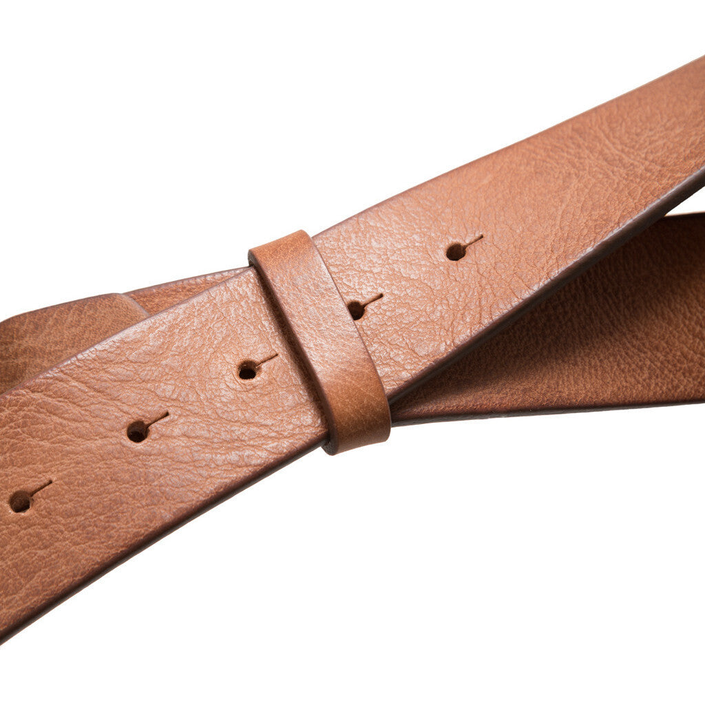 DEPECHE Jeans leatherbelt with nice buckle Belts 014 Cognac