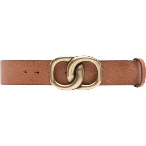 DEPECHE Jeans leatherbelt with nice buckle Belts 014 Cognac