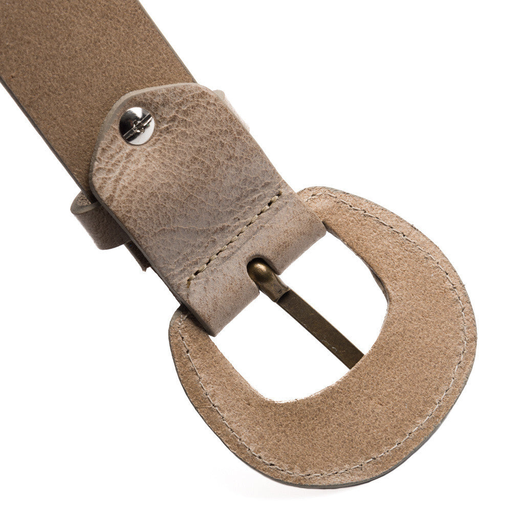 DEPECHE Jenas leather belt with large buckle Belts 011 Sand