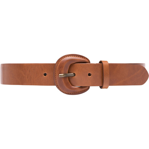 DEPECHE Jenas leather belt with large buckle Belts 014 Cognac