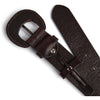 DEPECHE Jenas leather belt with large buckle Belts 161 Dark brown