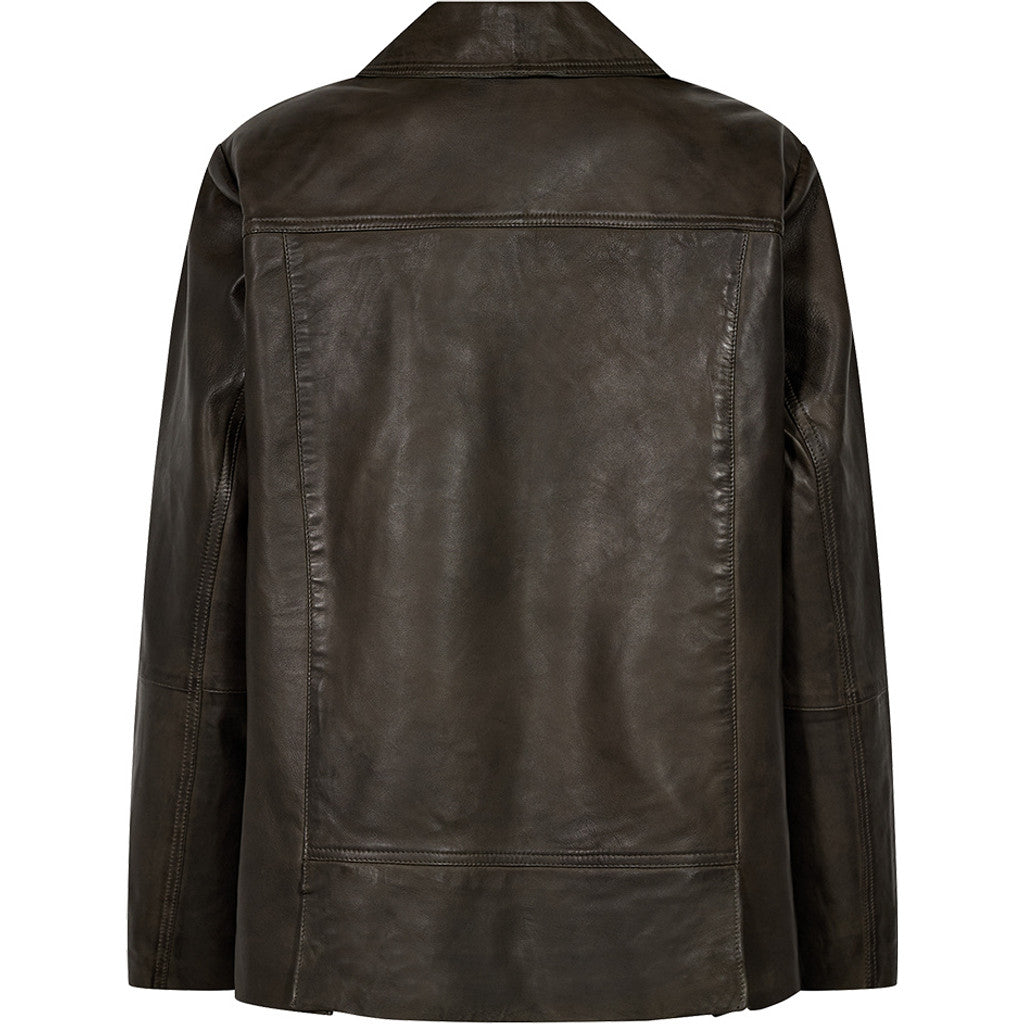 Depeche leather wear Jila Biker Blaze Jacket 054 Khaki