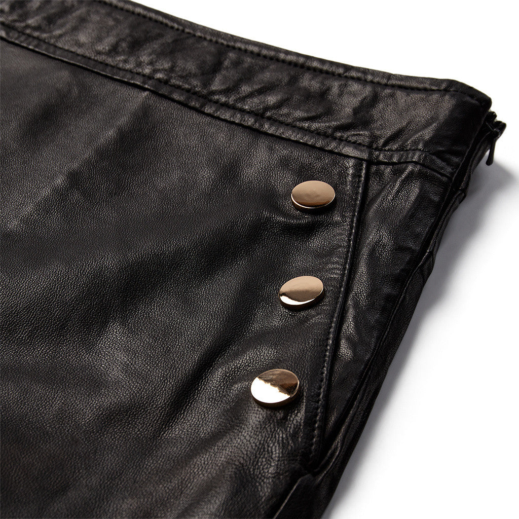 Depeche leather wear Kenya underknee leather skirt Skirts 099 Black (Nero)