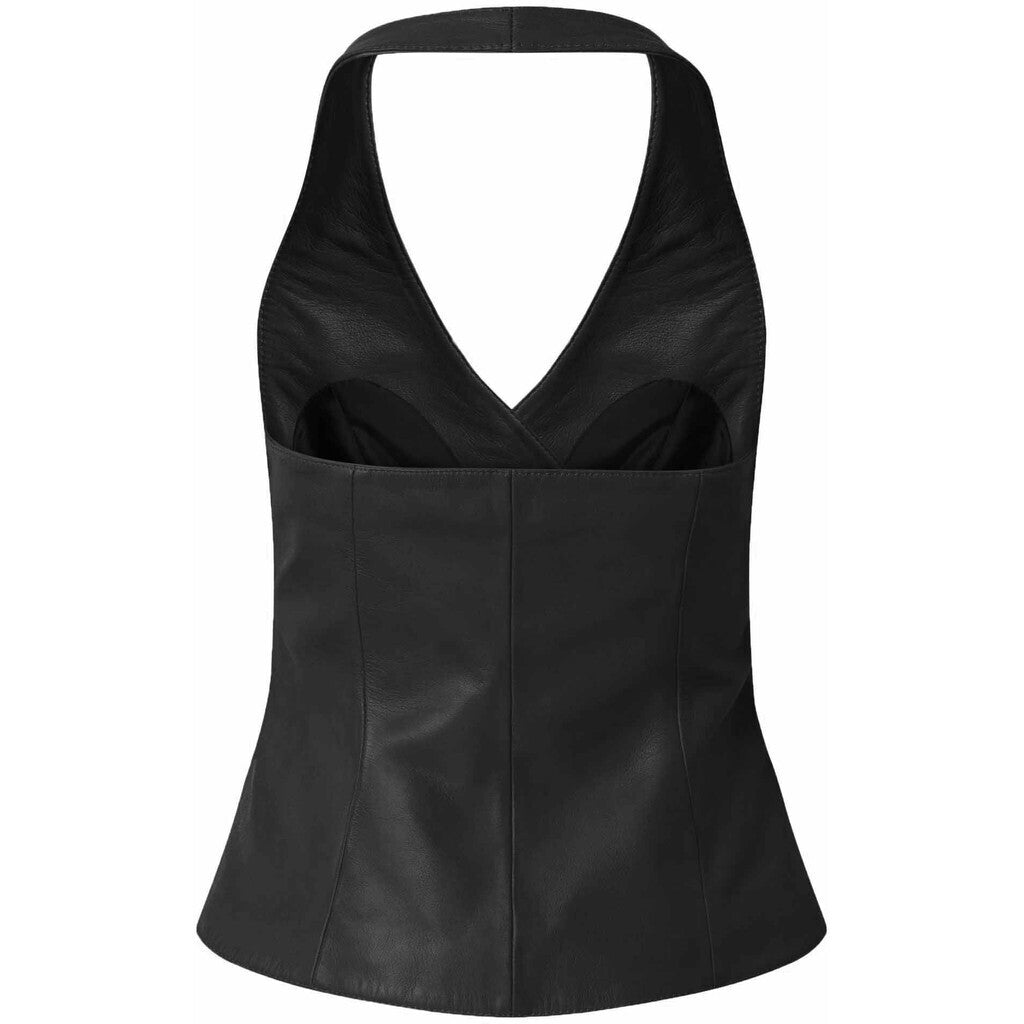 Depeche leather wear Kimmi suit vest in soft leather quality Vest 099 Black (Nero)