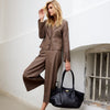 Depeche leather wear Lauren MW 7/8 Leather Pants Pants 020 Taupe