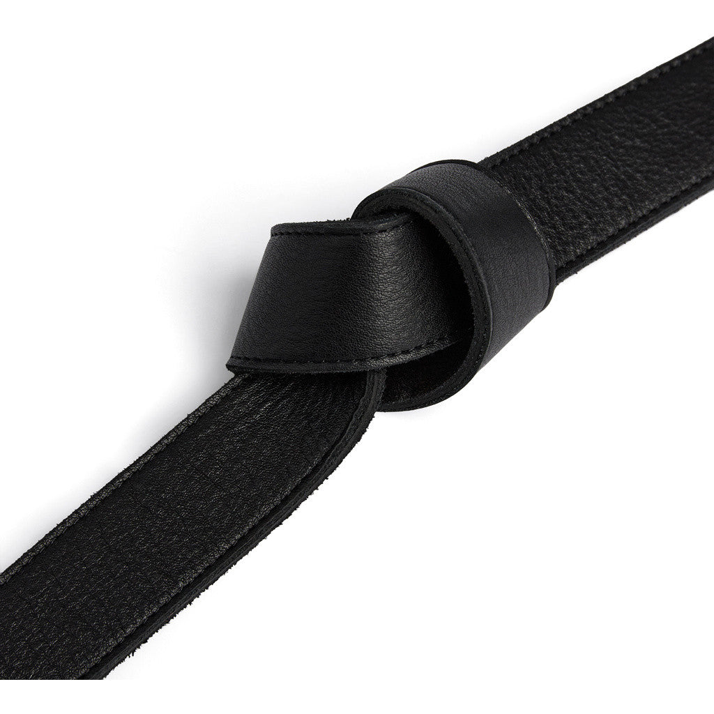 DEPECHE Leather belt with braided buckle Belts 154 Black/Brass