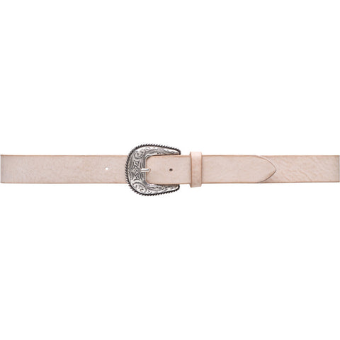 Leather belt with feminine buckle / 15852 - Cognac