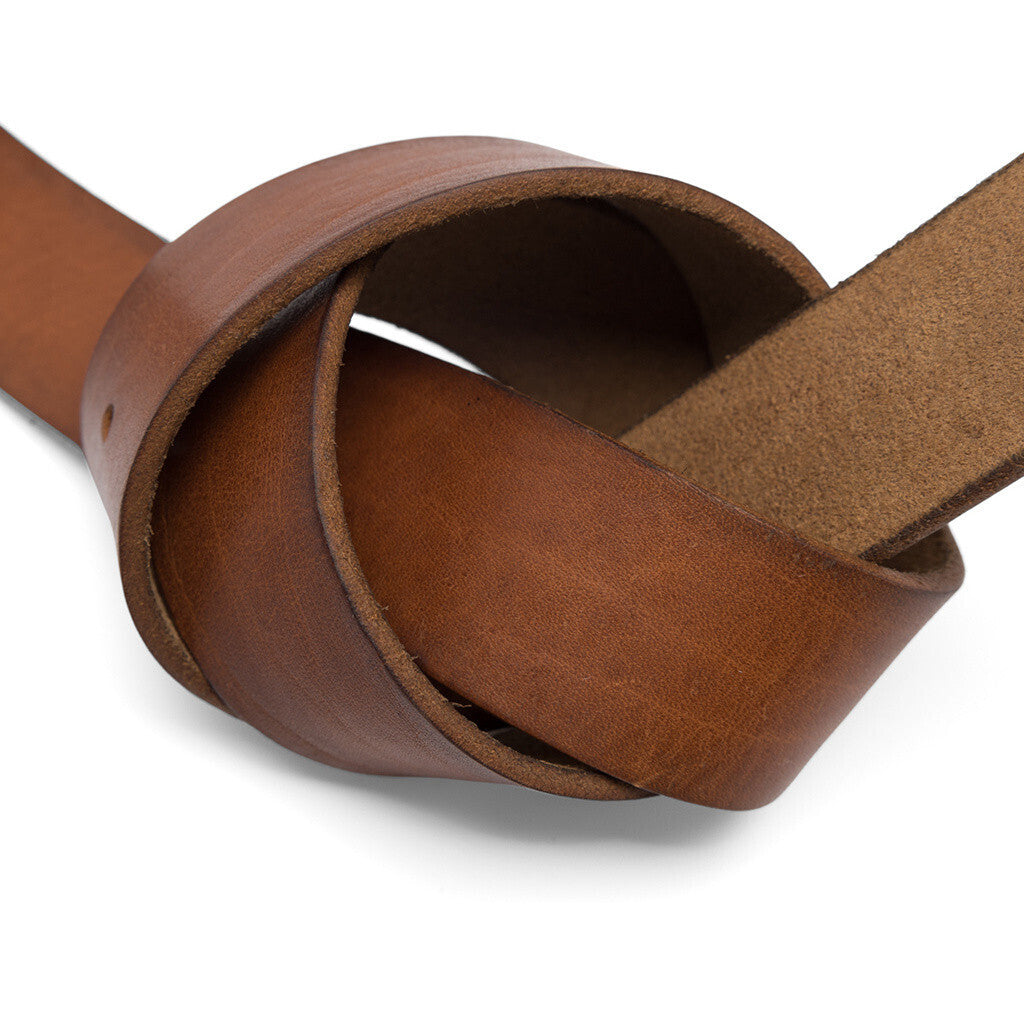 DEPECHE Leather belt with western buckle Belts 014 Cognac