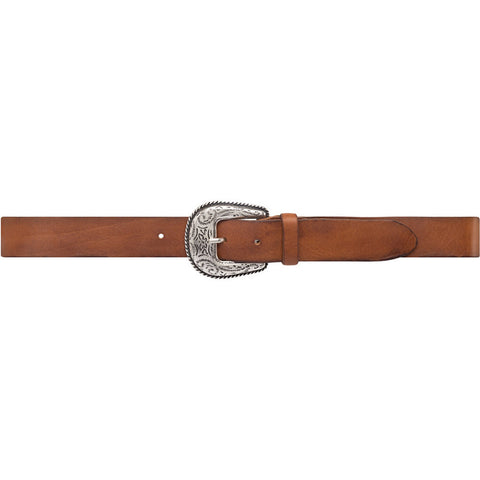 Leather belt with western buckle / 15844 - Sand