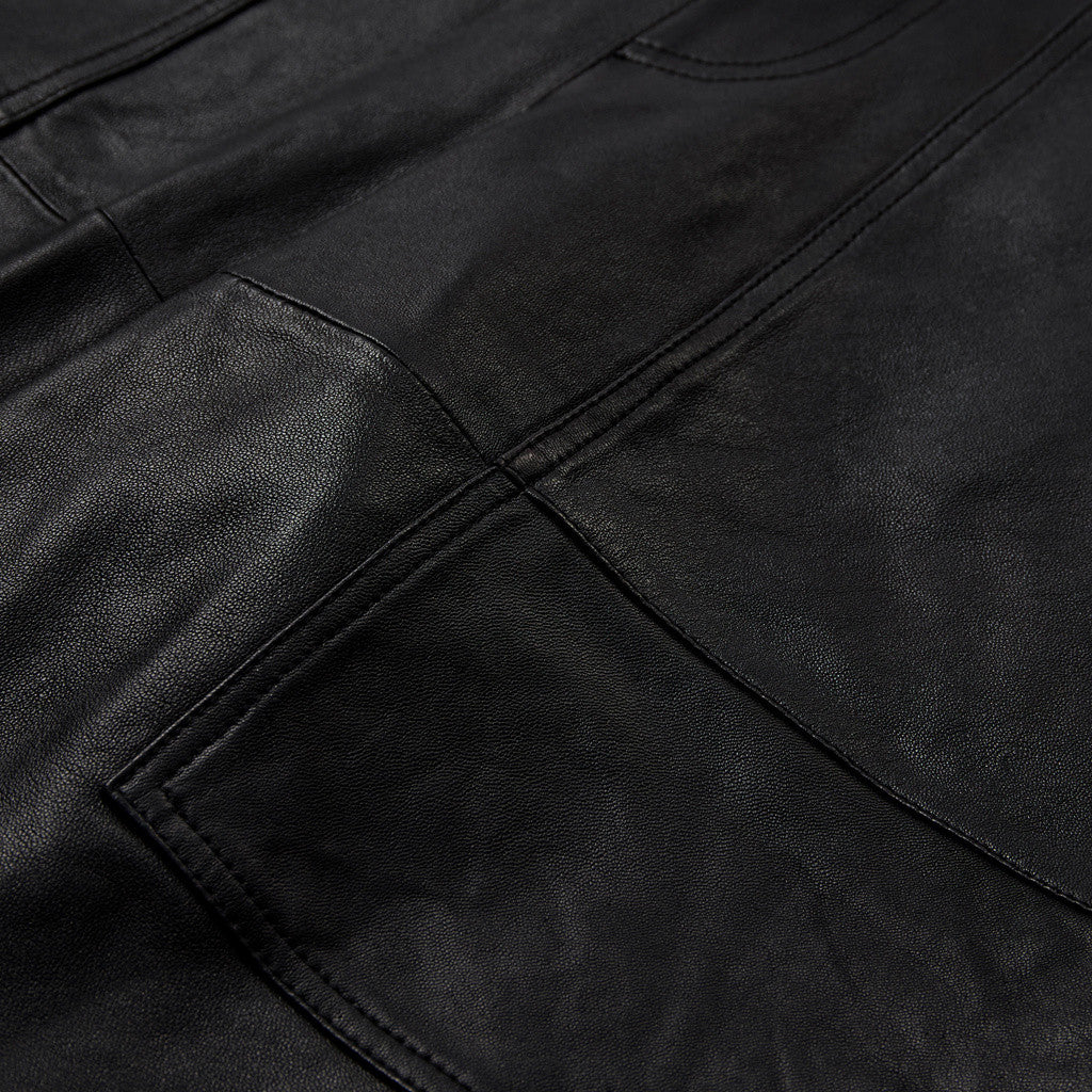 Depeche leather wear Leather bermuda shorts (HW) Shorts 099 Black (Nero)