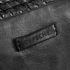 DEPECHE Leather bumbag decorated with weaving Bumbag 099 Black