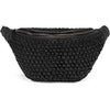 DEPECHE Leather bumbag decorated with weaving Bumbag 099 Black
