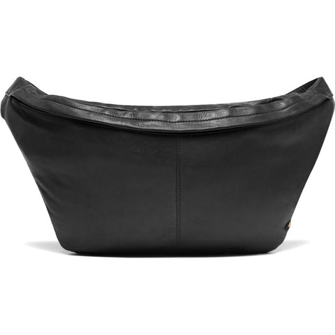 DEPECHE Leather bumbag with covered front zipper Bumbag 099 Black (Nero)
