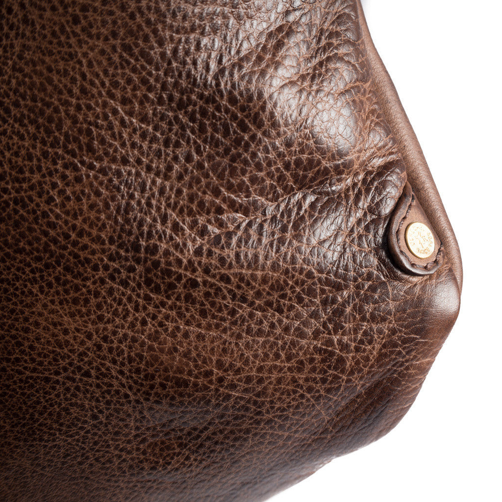 DEPECHE Leather bumbag with covered front zipper Bumbag 133 Brandy