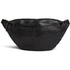 DEPECHE Leather bumbag with perforated front Bumbag 099 Black