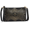 DEPECHE Leather clutch with gold studs Clutch 099 Black (Nero)