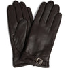 DEPECHE Leather glove with belt detail Gloves 008 Chocolate