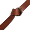DEPECHE Leather jeans belt with perforated loop Belt 014 Cognac