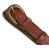 DEPECHE Leather jeans belt with vintage texture Belt 014 Cognac