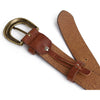 DEPECHE Leather jeans belt with vintage texture Belt 014 Cognac