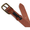 DEPECHE Leather jeans belt with vintage texture Belt 014 Cognac
