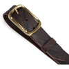 DEPECHE Leather jeans belt with vintage texture Belt 161 Dark brown