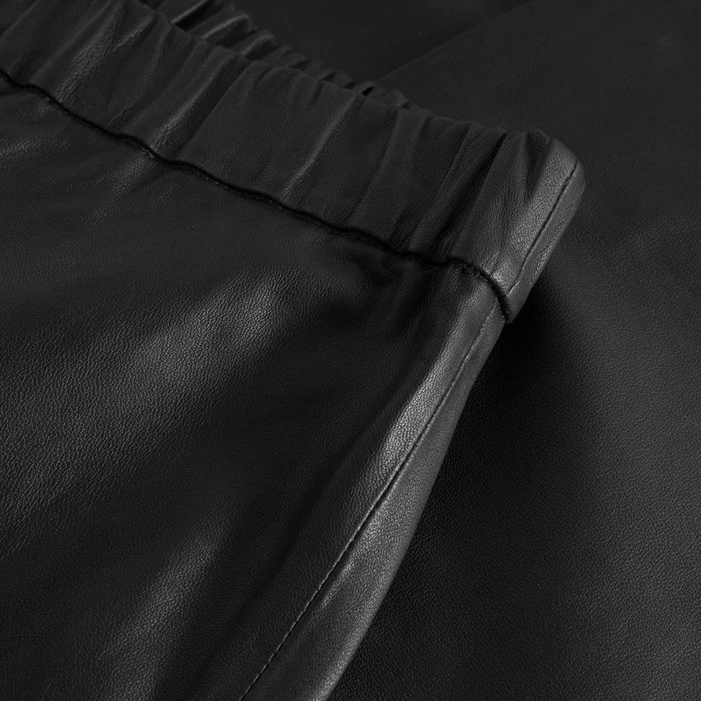 Depeche leather wear Leather pants decorated with pocket on front Pants 099 Black