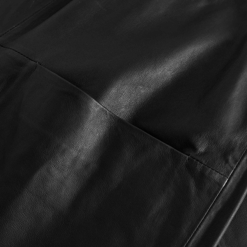 Depeche leather wear Leather pants decorated with pocket on front Pants 099 Black