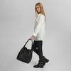 DEPECHE Leather shopper bag in a soft and wearable quality Shopper 099 Black (Nero)