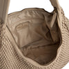 DEPECHE Leather shoulder and handbag with perforated pattern Shoulderbag / Handbag 177 Cream