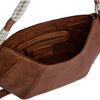 DEPECHE Leather shoulderbag with boho rope strap Shoulderbag / Handbag 040 Dark cognac