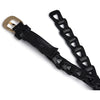DEPECHE Leather waist belt with perforated design Belt 190 Black/Gold