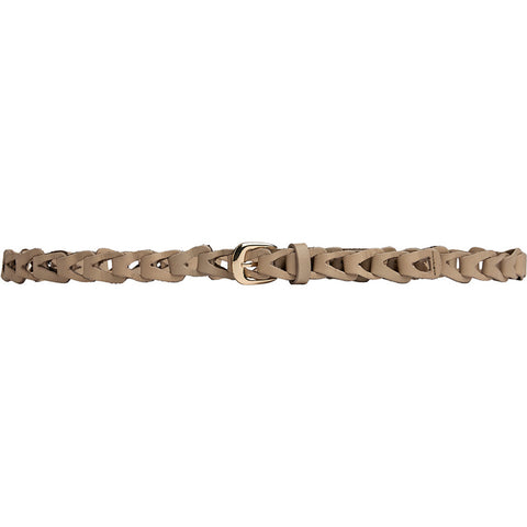 DEPECHE Leather waist belt with perforated design Belt 202 Vanilla