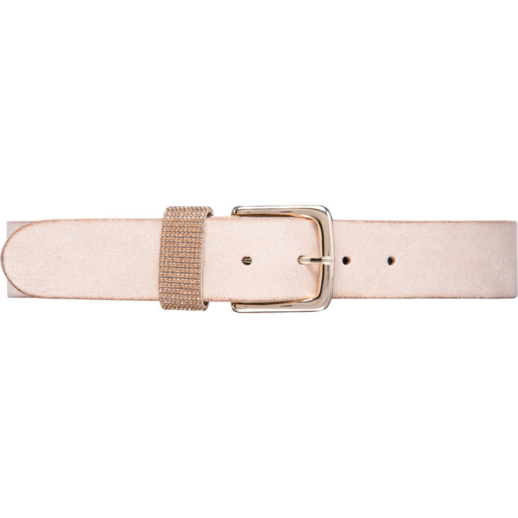 DEPECHE Leatherbelt decorated with rhinestone Belts 011 Sand