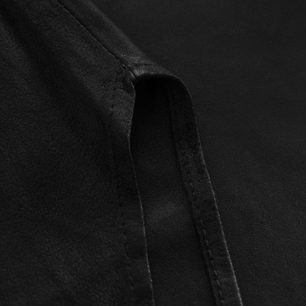 Depeche leather wear Long Tielde leather shirt in soft quality Shirts 099 Black (Nero)