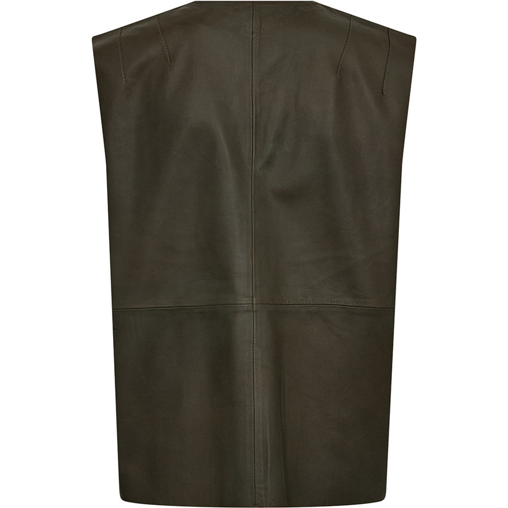 Depeche leather wear Lucindia leather vest Vest 054 Khaki