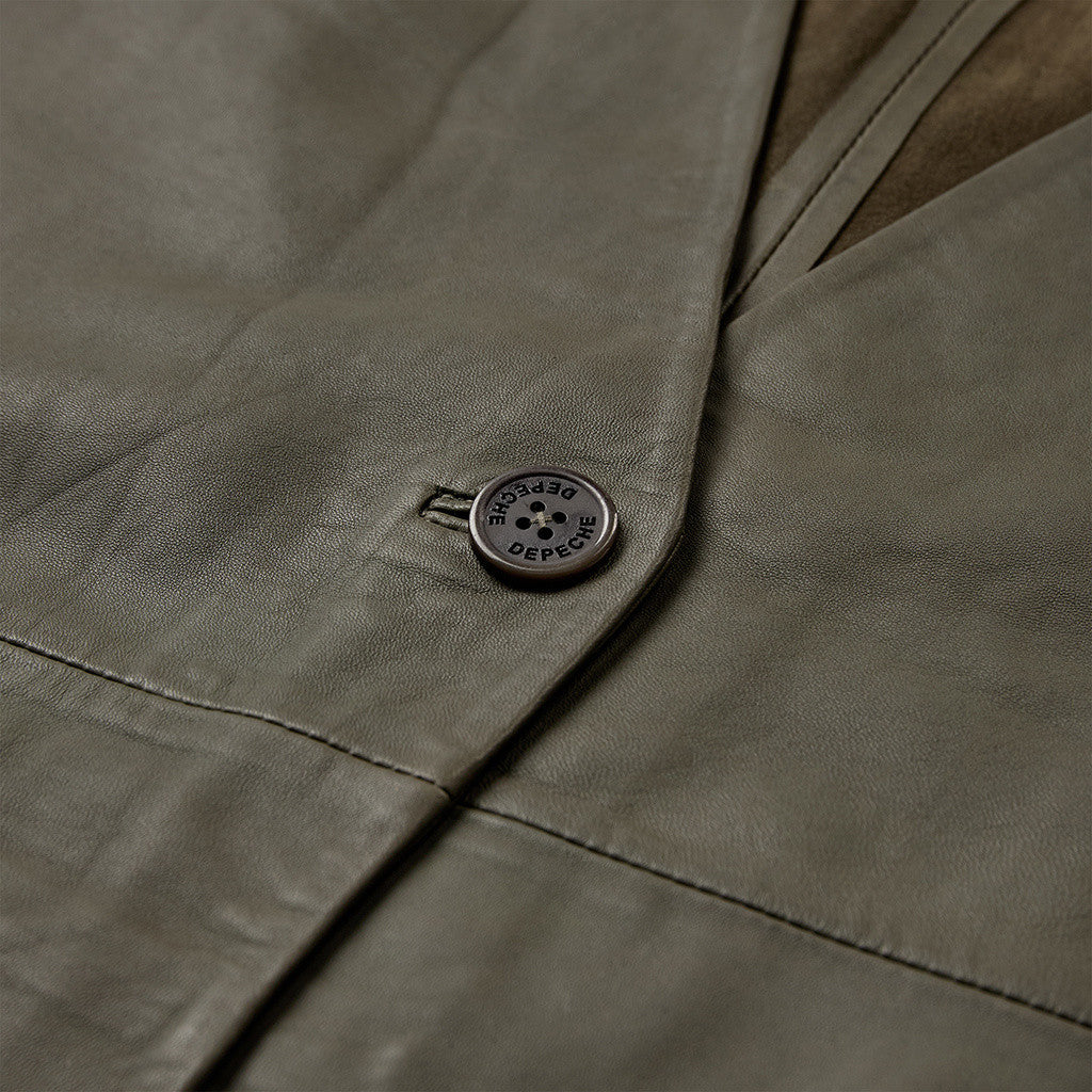 Depeche leather wear Lucindia leather vest Vest 054 Khaki