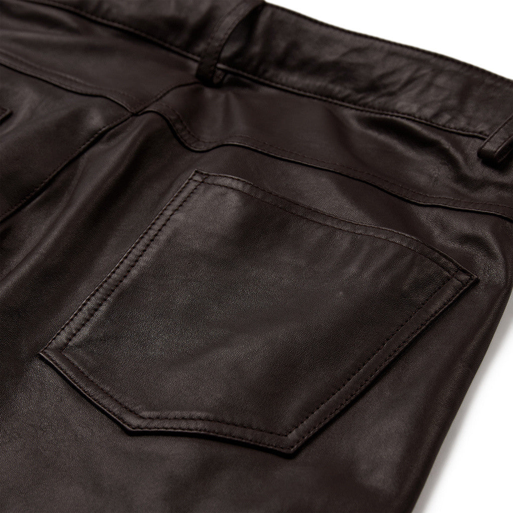 Depeche leather wear Milla Balloon Barrel Leather Pants Pants 008 Chocolate