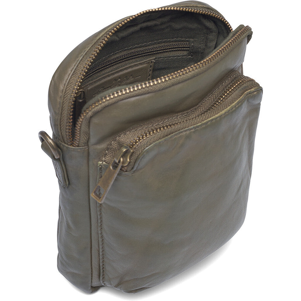 DEPECHE Mobile bag in delicious leather quality Mobilebag 049 Army Green