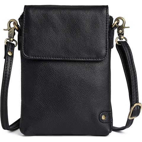 DEPECHE Mobile bag in soft leather Mobilebag 154 Black/Brass