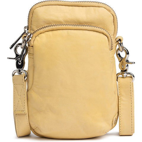 DEPECHE Mobile bag in soft vintage look leather Mobilebag 060 Yellow